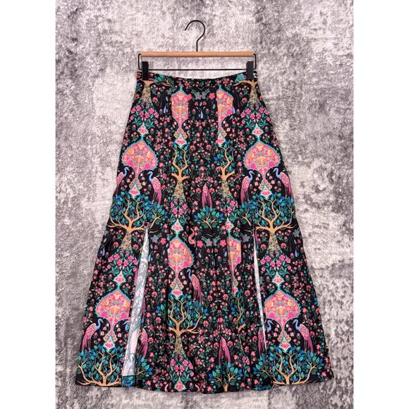 Sandro Skirt 1 / US Small Womens Floral Print Two Front Split A Line Midi - Picture 1 of 8